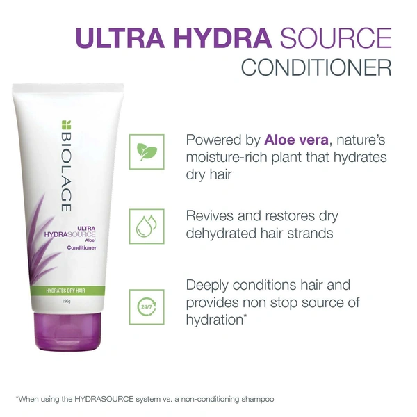 Matrix Biolage Hydrasource Conditioner 98g | Deep Hydration & Moisture Lock | Ideal for Dry & Dehydrated Hair | Soft, Manageable, and Healthy Hair - 1