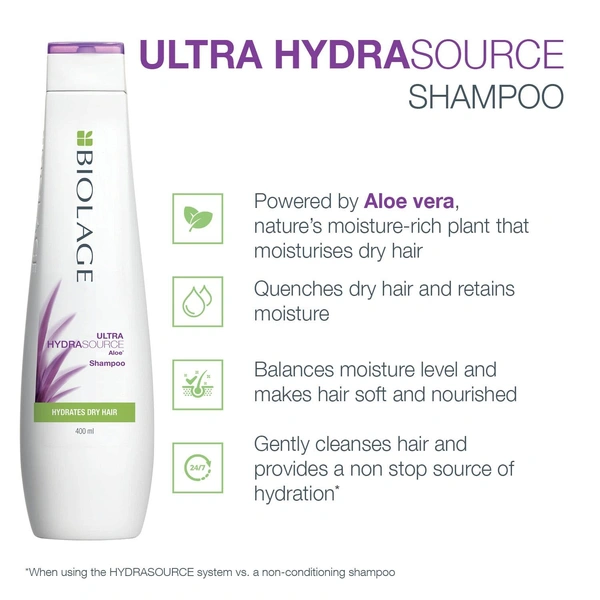 Matrix Biolage Hydrasource Shampoo 200ml | Hydrating & Moisturizing Formula for Dry Hair | Soft, Nourished & Healthy Hair - 1