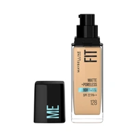 Maybelline New York Maybelline Fit Me Matte + Poreless Liquid Foundation 30ml 128 Warm Nude with SPF 22 PA++ | Lightweight Daily Wear, Pore-Minimizing, Natural Matte Finish | Perfect for Indian Skin