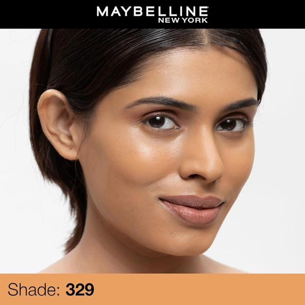 Maybelline New York Maybelline Fit Me Matte + Poreless Liquid Foundation 30ml Shade 329 with SPF 22 PA++ | 16H Oil Control | Lightweight Daily Wear Foundation | Pore-Minimizing Matte Finish for Indian Skin