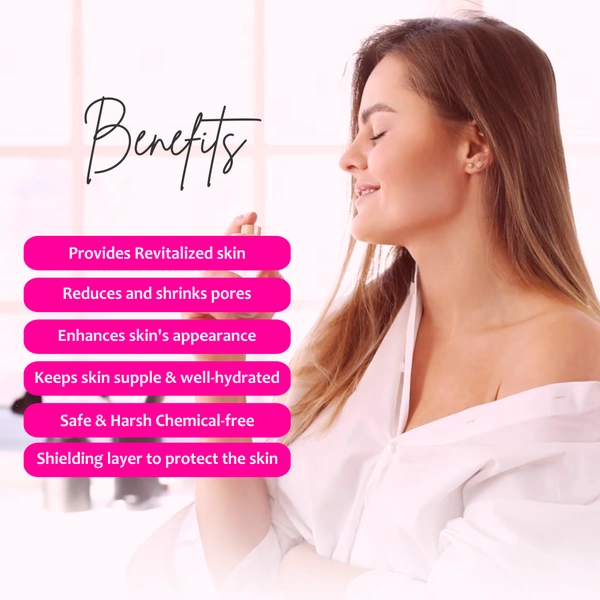 Meglow Rose Water Toner 100ml for Face - Alcohol & Paraben-Free | Hydrating & Soothing | Refreshing Facial Toner | All Skin Types, Tightens Pores & Brightens Skin