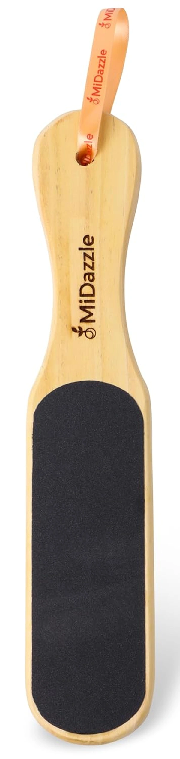 Midazzle Double Sided Wooden Foot File Scrubber - MIFF5201 | Dead Skin & Callus Remover | Pedicure Tool with Comfortable Wooden Handle | Soft, Smooth Feet Care