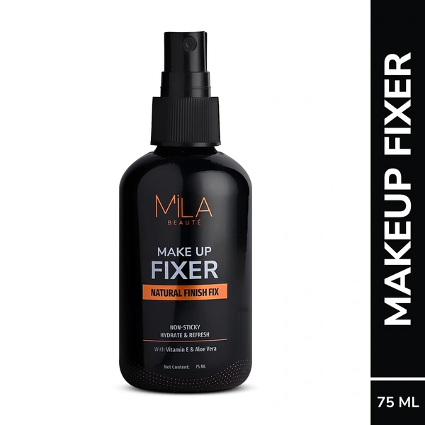 Mila Beaute Natural Finish Makeup Fixer 75ml | Long-Lasting & Hydrating | Non-Sticky Setting Spray |Aloe Vera & Vitamin E for a Flawless Look