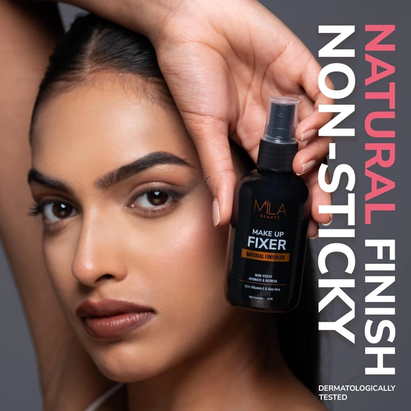 Mila Beaute Natural Finish Makeup Fixer 75ml | Long-Lasting & Hydrating | Non-Sticky Setting Spray |Aloe Vera & Vitamin E for a Flawless Look