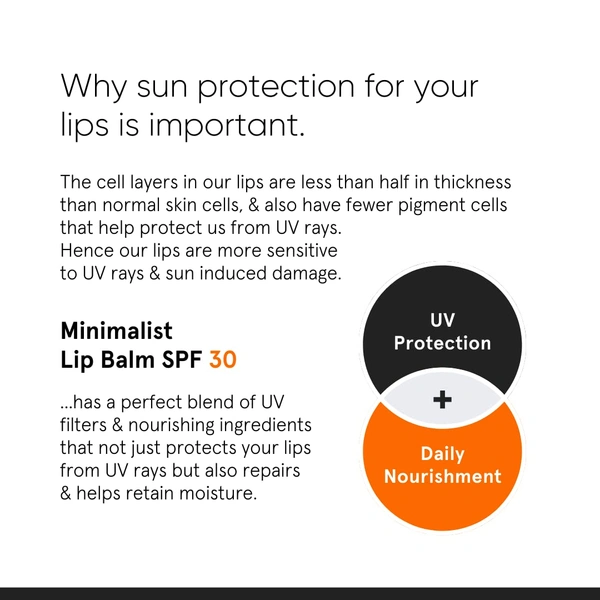 Minimalist SPF 30 Lip Balm 8g | With Ceramides & Hyaluronic Acid | Broad Spectrum Lip Protection & Deep Nourishment | Non-Sticky, Hydrating Lip Care for Women & Men