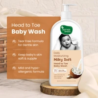 Mother Sparsh Milky Soft Head to Toe Baby Wash 200ml | Coconut based Cleanser & Milk protein, vitamin e | Gentle, Tear-Free Formula for Soft & Healthy Baby Skin