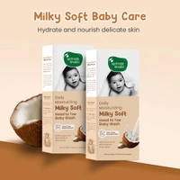 Mother Sparsh Milky Soft Head to Toe Baby Wash 200ml | Coconut based Cleanser & Milk protein, vitamin e | Gentle, Tear-Free Formula for Soft & Healthy Baby Skin