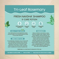Nat Habit Navdha Rosemary Shampoo 125ml | Hair Fall Control | Sulphate & Paraben Free | Soy Fermented Gentle Cleanser with Amla, Reetha & Shikakai | Herbal & Chemical-Free