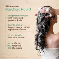 Nat Habit Navdha Rosemary Shampoo 125ml | Hair Fall Control | Sulphate & Paraben Free | Soy Fermented Gentle Cleanser with Amla, Reetha & Shikakai | Herbal & Chemical-Free