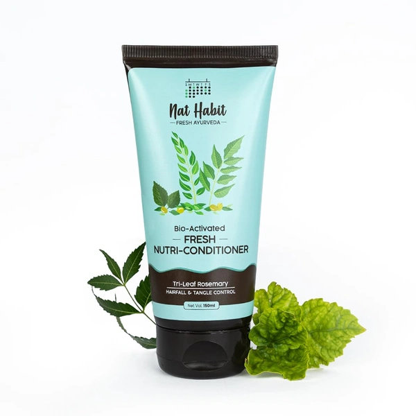 Nat Habit Rosemary Conditioner 150ml | Hair Fall Control & Nourishment | Bio-Activated with Argan Oil | Moisturizing Conditioner for Curly, Dry, Frizzy & Oily Scalp | Unisex