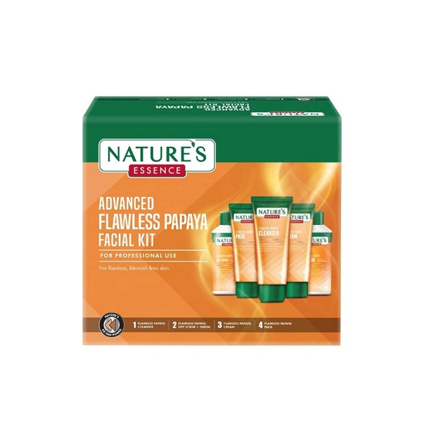 Nature's Essence Advanced Flawless Papaya Facial Kit 280g | Brightening | Exfoliating Skincare Treatment | Professional Use | For All Skin Types