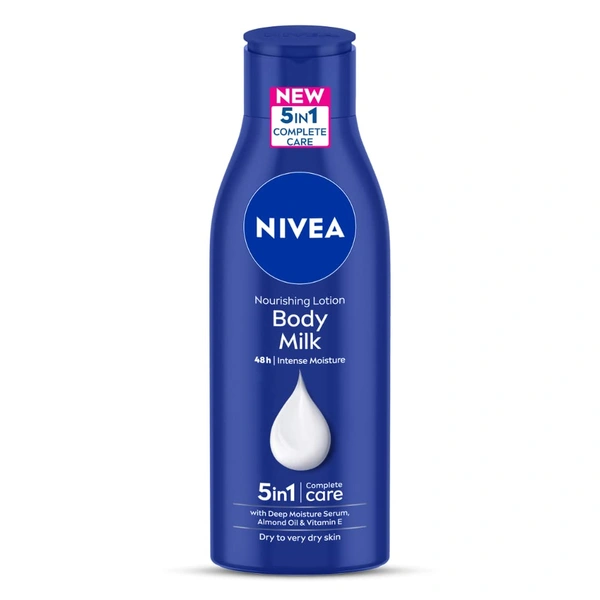Nivea Nourishing Body Milk 200ml | 48-Hour Moisturization | Infused with 2X Almond Oil | Deep Care for Very Dry Skin | Smooth & Healthy-Looking Skin