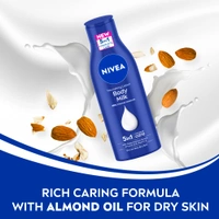 Nivea Nourishing Body Milk 200ml | 48-Hour Moisturization | Infused with 2X Almond Oil | Deep Care for Very Dry Skin | Smooth & Healthy-Looking Skin