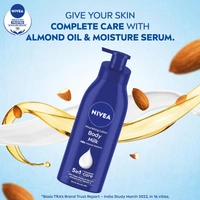 Nivea Nourishing Body Milk 400ml | 48-Hour Moisturization | Infused with 2X Almond Oil | Deep Care for Very Dry Skin | Smooth & Healthy-Looking Skin