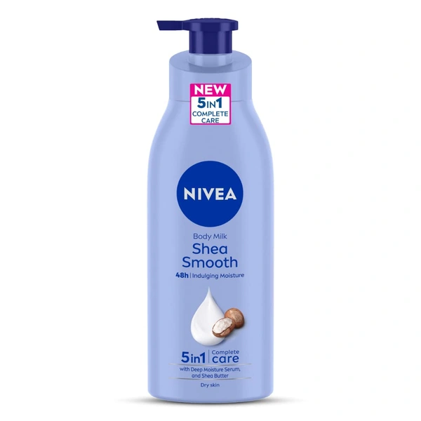 Nivea Shea Smooth Body Lotion 400ml| with Deep Moisture Serum | Body Milk Shea Smooth With Deep Moisture Serum & Shea Butter | 48h Deep Moisture Care | Smooth, Soft Skin All Day | Non Greasy & Healthy Looking Skin | Deep Nourishment for Dry Skin |