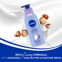 Nivea Shea Smooth Body Lotion 400ml| with Deep Moisture Serum | Body Milk Shea Smooth With Deep Moisture Serum & Shea Butter | 48h Deep Moisture Care | Smooth, Soft Skin All Day | Non Greasy & Healthy Looking Skin | Deep Nourishment for Dry Skin |