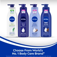 Nivea Shea Smooth Body Lotion 400ml| with Deep Moisture Serum | Body Milk Shea Smooth With Deep Moisture Serum & Shea Butter | 48h Deep Moisture Care | Smooth, Soft Skin All Day | Non Greasy & Healthy Looking Skin | Deep Nourishment for Dry Skin |