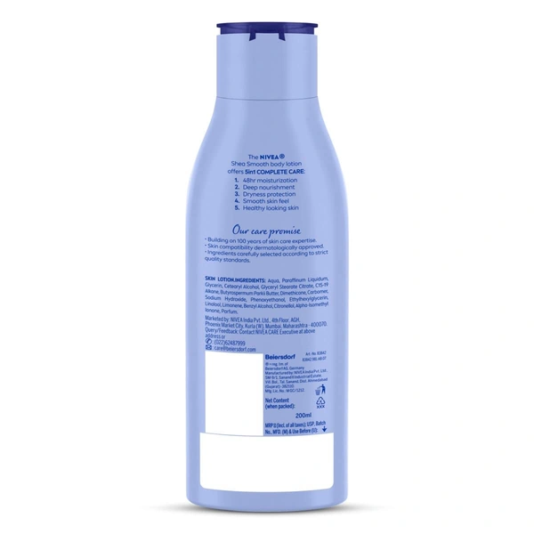 Nivea Shea Smooth Body Lotion 75ml | 48-Hour Hydration | Enriched with Deep Moisture Serum & Shea Butter | Non-Greasy Formula for Healthy, Radiant Skin