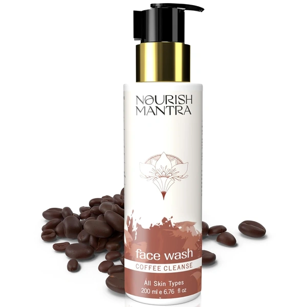 Nourish Mantra Coffee Cleanse Face Wash 200ml | With Coffee, Aloe Vera & Niacinamide | Oil Control & Tan Removal | Deep Cleansing | Paraben-Free | For All Skin Types