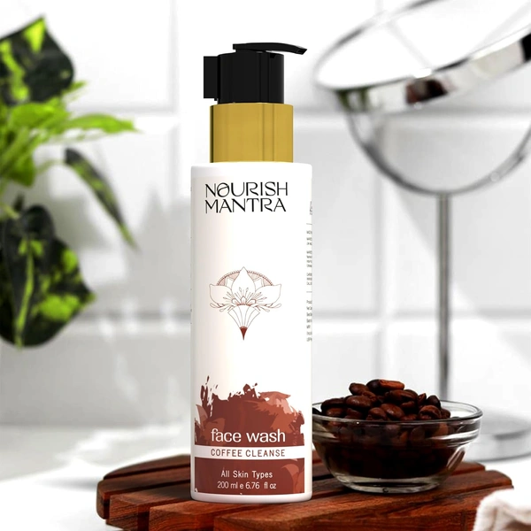 Nourish Mantra Coffee Cleanse Face Wash 200ml | With Coffee, Aloe Vera & Niacinamide | Oil Control & Tan Removal | Deep Cleansing | Paraben-Free | For All Skin Types