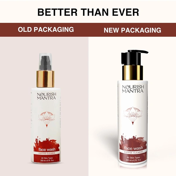 Nourish Mantra Coffee Cleanse Face Wash 200ml | With Coffee, Aloe Vera & Niacinamide | Oil Control & Tan Removal | Deep Cleansing | Paraben-Free | For All Skin Types