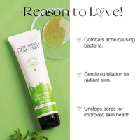 Nourish Mantra Green Tea Tatva Face Wash 100ml | With Green Tea, Walnut Powder & Niacinamide | 2-in-1 Exfoliating Cleanser | Oil Control | Sulfate & Paraben Free