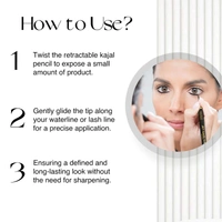 Nourish Mantra Jet Gaze Kajal Urban Rani-Black (0.35g) | Enriched with Almond Oil, Argan Oil & Vitamin E | Intense Pigmentation | Smudge-Proof | Waterproof | Long-Lasting