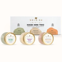 Nourish Mantra Mask Mini Trio Face Care Kit 36g | 3 Natural Mud Masks with Turmeric & Saffron, Neem | Brightening, Detoxifying & Anti-Aging for All Skin Types