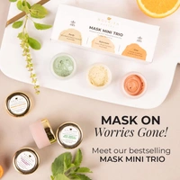 Nourish Mantra Mask Mini Trio Face Care Kit 36g | 3 Natural Mud Masks with Turmeric & Saffron, Neem | Brightening, Detoxifying & Anti-Aging for All Skin Types