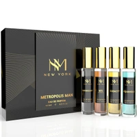 Nourish Mantra NM New York Metropolis Man Luxury Perfume Set of 4 15ml each set| Long Lasting Eau De Parfum | Premium Fragrance Gift Set | Vegan - Travel-Friendly - 60ml Total