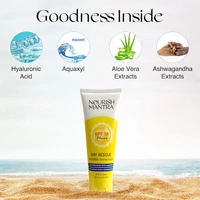 Nourish Mantra Ray Rescue Invisible Sunscreen SPF 50 PA+++ 60ml | With Hyaluronic Acid & Aloe Vera | Ashwagandha & No White Cast | Hydrating & Lightweight