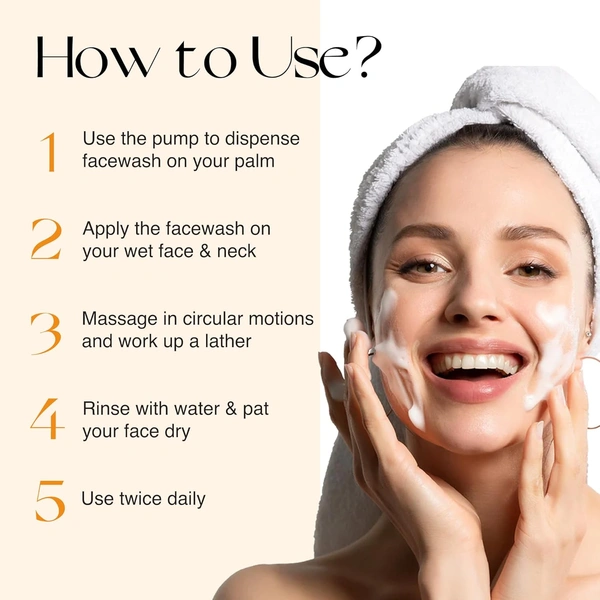 Nourish Mantra Vitamin C Glow Face Wash 200ml | With Aloe Vera & Vitamin E | Brightens & Hydrates | Gentle Daily Cleanser | Paraben-Free | Suitable for All Skin Types