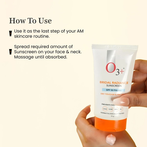 O3+ Professional O3+ Bridal Radiant Sunscreen Spf 50 75g
