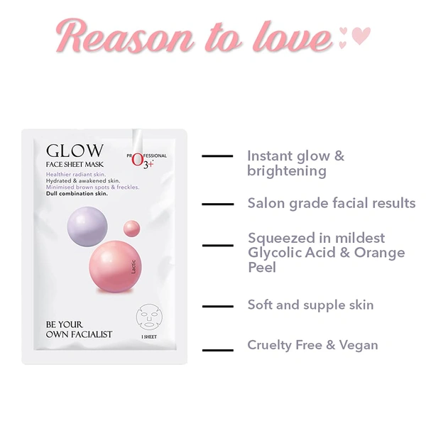 O3+ Professional O3+ Facialist Glow Face Sheet Mask 30g