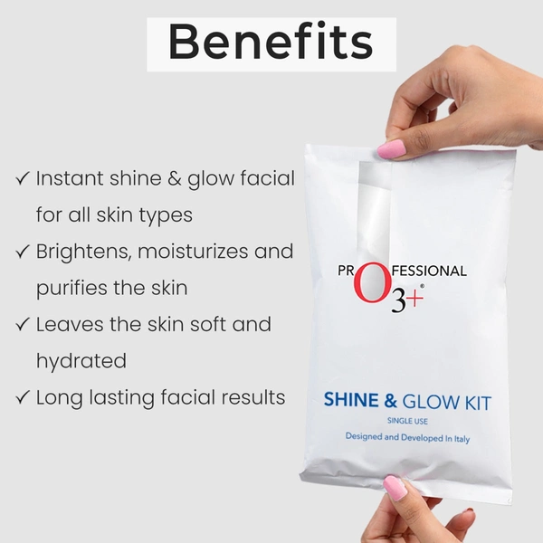 O3+ Professional O3+ Shine & Glow Single Use Skin Glowing Facial Kit (38g)