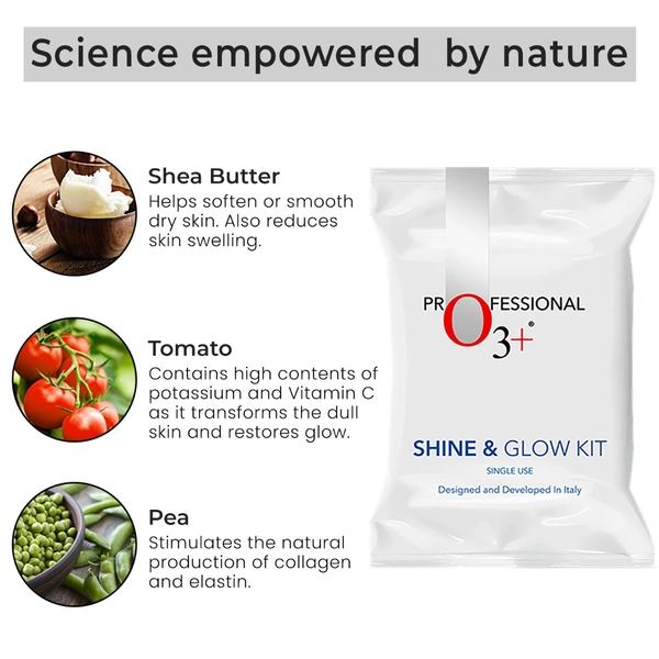 O3+ Professional O3+ Shine & Glow Single Use Skin Glowing Facial Kit (38g)