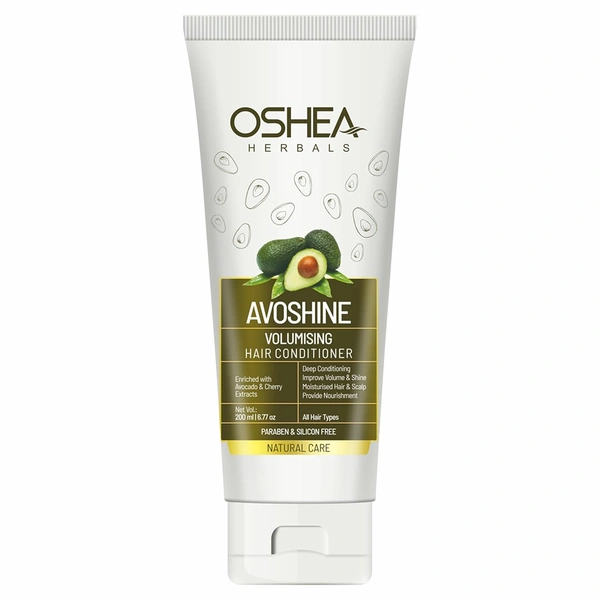 Oshea Avoshine Hair Conditioner 200 ml - Paraben & Silicone Free Deep Moisture Treatment Enriched with Avocado, Cherry, Hibiscus & Aloe Vera for Shiny, Silky, Voluminous Hair