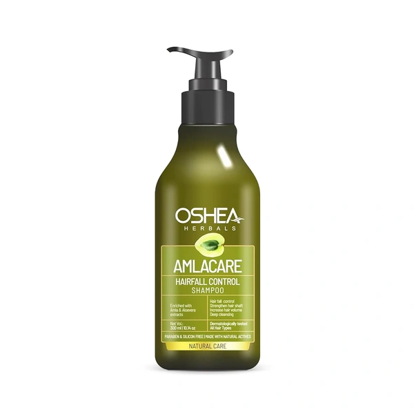 Oshea Herbals Amlacare Hairfall Control Shampoo 300ml | With Amla & Aloe Vera Extracts | Strengthens Roots, Reduces Hairfall & Dandruff | Herbal Daily Care for Men & Women