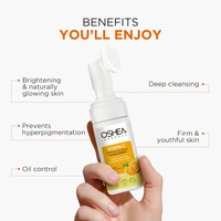 Oshea Herbals Brightening & Illuminating Foaming Facewash for All Skin Types 150ml| Deep Cleansing Formula Removes Impurities & Dullness | Enriched with Vitamin C & Grapefruit Extract