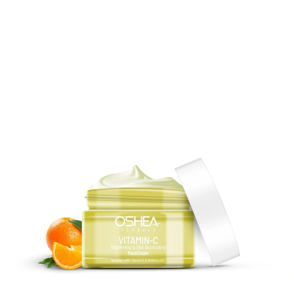 Oshea Herbals Brightening & Skin Illuminating Face Cream 50g for All Skin Types | Hydrating Formula with Vitamin C & Mulberry Extract | Fades Age Spots, Evens Tone & Refines Texture