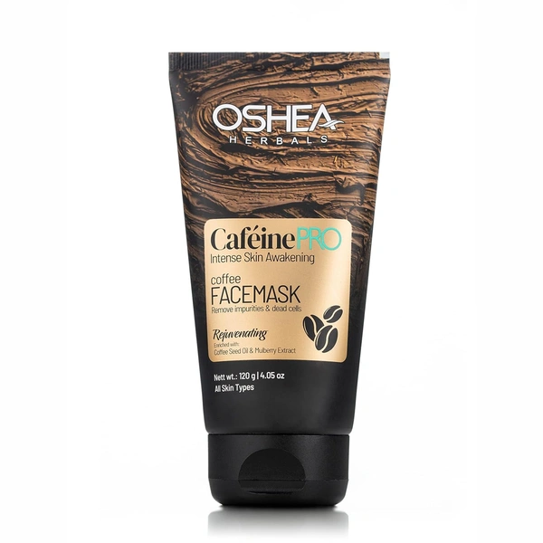Oshea Herbals Cafeine Pro Coffee Face Mask 120g | Enriched with Coffee Seed Oil & Mulberry Extracts | Removes Dead Cells, Excess Oil, Brightens & Purifies Skin