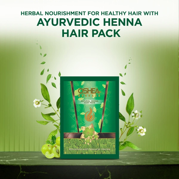 Oshea Herbals Natural Henna Hair Pack 100g | Brown Shade Darkens Greys | Nourishes & Strengthens Hair | Enriched with Mehandi | Neem & Amla for Healthy Growth