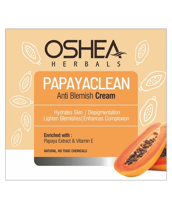 Oshea Herbals Papayaclean Anti Blemish Cream 100g | Suitable for All Type Skin | Remove acne, scars, dark spots & blemish | Tackles hyper pigmentation |Mousturizes & Nourishes | Dermatologically tasted