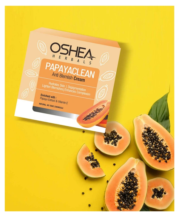 Oshea Herbals Papayaclean Anti Blemish Cream 100g | Suitable for All Type Skin | Remove acne, scars, dark spots & blemish | Tackles hyper pigmentation |Mousturizes & Nourishes | Dermatologically tasted