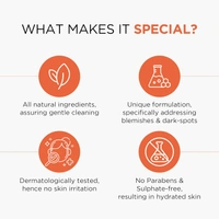 Oshea Herbals Papayaclean Anti Blemishes Face Wash 50gm | Enriched with Papaya & Vitamin E | Removes dark spost, Reduces Blemishes & Pigmentation For All Skin Types