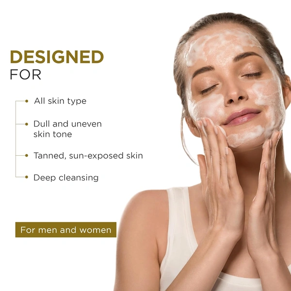 Oshea Herbals Ubtan Glowing & Tan Removing Face Wash 100g with Turmeric Extract & Herbal Formula | Deep Cleansing, Repairs Sun Damage, Exfoliates & Brightens Skin