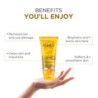 Oshea Herbals Ubtan Glowing & Tan Removing Face Wash 100g with Turmeric Extract & Herbal Formula | Deep Cleansing, Repairs Sun Damage, Exfoliates & Brightens Skin