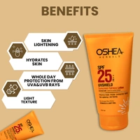 Oshea Herbals UVShield Sunscreen Fairness Lotion SPF 25, 120g | Broad-Spectrum UVA/UVB Protection | Prevents Tanning & Lightweight | Non-Greasy, with Aloe Vera & Licorice