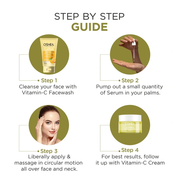 Oshea Herbals Vitamin C Brightening & Illuminating Skin Serum 120ml | Hydrates, Reduces Dark Spots & Revives Dull Skin | Enriched with Vitamin C & Natural Extracts