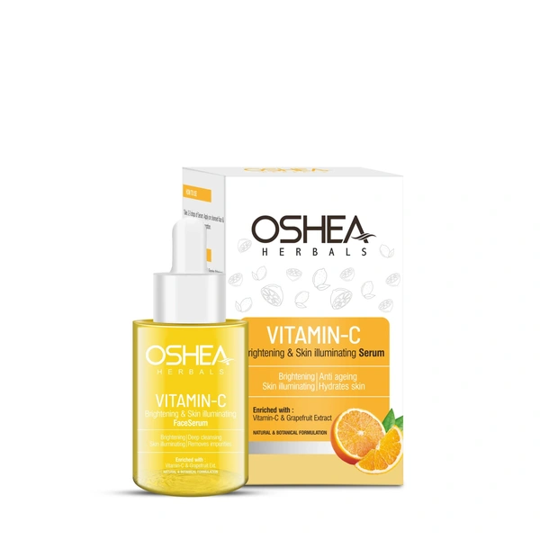 Oshea Herbals Vitamin C Brightening & Illuminating Skin Serum 120ml | Hydrates, Reduces Dark Spots & Revives Dull Skin | Enriched with Vitamin C & Natural Extracts